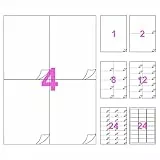 80 etichette 105 x 148 mm - 20 fogli A4-4 etichetta in carta adesiva stampante autoadesiva bianca opaca, multifunzione per indirizzo, spedizione, stampante laser e inkjet