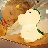 Glovios Luce Notturna Bambini,7 Colori Dinosauro Lampada USB Ricaricabile Lucina Notte,Silicone, Cameretta, Regalo Neonato (Dinosauro)