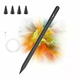 Penna touch capacitiva , Stylus Pencil Compatibile con iPad 10/9/8/7/6 2018-2022, iPad Mini 6/5, iPad Air 4/3, iPad Pro 11''/12,9'', con 4 punte di sostituzione, rifiuto del palmo,Nero