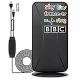 Antenna TV Interna Esterna, Potente Antenna TV 460KM, Rossa Antenne HDTV Portatile con Amplificatore Segnale per 4K 1080p Tutti i Vecchi e Smart TV, 10M Cavo Coassiale