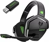 NUBWO G06 Wireless Gaming Headset per PS5, PS4, PC, riduzione del rumore tramite cuffie da gioco con microfono, 17+ ore di utilizzo wireless verde
