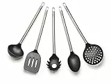 Excelsa Classic Set Utensili da Cucina, Nylon, Nero, 5 Unità