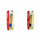 Stabilo pointball Penna a sfera a scatto colore Blu - Blister da 2, 2 Pezzi & pointball Penna a sfera a scatto colore Nero - Blister da 2