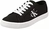 Calvin Klein Jeans Sneakers Vulcanizzate Donna Essential Vulcano Monogram Scarpe, Nero (Black/White), 37 EU