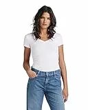 G-STAR RAW Women's Base V-Neck Cap Sleeve T-Shirt, Bianco (white D07211-3310-110), M