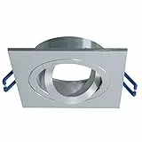 Porta faretto orientabile silver argento quadrato incasso soffitto 8cm LED GU10