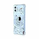 BORYA Cover per Nothing Phone (2), Transparent Morbida Silicone TPU Bumper Custodia, Ultra Sottile Antiurto Setoso Semplice Elegante Pattern Case, Astronauta