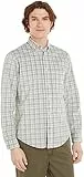 Tommy Hilfiger Camicia RF Tartan in Velluto a Coste Casual, Ecru/Multi, L Uomo