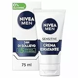 NIVEA MEN Sensitive Crema Viso Uomo Idratante, Idrata e Previene le Irritazioni, Senza Profumo, 75 ml