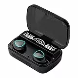 Auricolari Bluetooth senza fili, cuffie stereo in-ear, controllo touch con custodia di ricarica a LED, suono stereo superiore, bassi potenziati 30 ore, microfono integrato IPX5 impermeabile