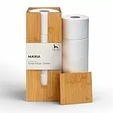Porta carta igienica in bambù originale – Dispenser di carta igienica in bambù – Porta carta igienica su base bambù con coperchio – Porta carta igienica su base bambù