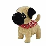 WEofferwhatYOUwant Carlino Pug Puppy | Cucciolo Giocattolo Interattivo di Peluche | Bambini Mesi 18+ Fino 7 Anni