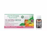 Armores Natura Integratori Alimentari, 10 Giorni Detox, Integratore Depurativo e Drenante per la Normale Funzione Epatica, a Base di Estratti Vegetali e Colina, Vegano, 10 Flaconcini