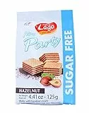 Lago 1968, Mini Party 125g, Wafer senza Zucchero con Vellutata Crema Nocciola 74% con 5 Strati Friabili di Wafer