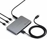 SATECHI Thubderbolt Hub Slim 4-in-1, Ricarica USB-C 60W, 4K Dual Display o 8K Singolo, 4 Porte Thunderbolt 4, USB 3.2 Gen2 - Compatibile con Mac e Windows con USB4/Thunderbolt 4