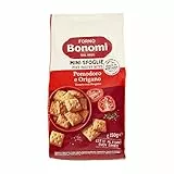 Forno Bonomi, Mini Sfoglie Pomodoro e Origano. Snack pronti da gustare per una pausa o per un aperitivo sfizioso con gli amici. Confezione da 150 grammi.
