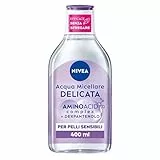 NIVEA MicellAIR 5in1 Acqua Micellare Delicata 400 ml, Struccante viso e occhi dall'azione lenitiva, Detergente viso pelle sensibile per una detersione profonda e delicata