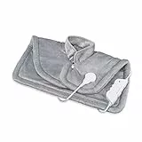 medisana Hp 622 Cuscino Riscaldante per Collo e Spalle, Mantella Riscaldante Elettrica, Protezione Contro il Surriscaldamento e Spegnimento Automatico, 6 Livelli di Temperatura, Lavabile, Grigio