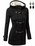 BUOYDM Cappotto Donna Felpa con Cappuccio Giacca Invernale Giacche e Cappotti Outwear Hoodies A-Nero L