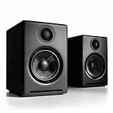 A2+ Wireless Bluetooth Computer Speakers - 60W Bluetooth Speaker System for Home, Studio, Gaming with aptX Bluetooth, AUX and USB DAC | Wireless and Streaming Audio System by Audioengine (Black, Pair)
