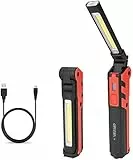 Velamp KUBRIK Luce d'ispezione 2 in1: COB 350lm + Torcia 150lm. Ricaricabile. Multifunzione, Rosso