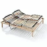 Evergreenweb - Rete Elettrica Matrimoniale Ortopedica con Alzate Motorizzate Separate Base Letto a Doghe in Legno Rinforzata, 160x195 cm, Rete Elettrica