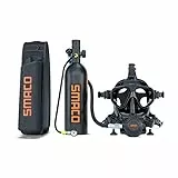 SMACO Mini Bombola Sub con Maschera Subacquea,1L Bombola Subacquea Piccola Mini Scuba Tank Portatile Bombole Aria Sub Ricaricabile con 15-20 Minuti Bombola di Ossigeno per Immersioni S400 PRO
