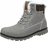 Mishansha Scarponcini Uomo Donna Stivaletti Impermeabili Stivali da Neve Piatti Antiscivolo Scarpe Invernali con Calda Foderata(Nuvola Grigio, 38 EU)