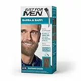 Just for Men Barba & Baffi, Tinta Per Barba Uomo Colore Castano Chiaro, Tintura, Elimina i Peli Grigi, Con Pettine Applicatore - M25