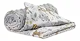 Medi Partners Coperta per neonati 100% cotone 75x100cm Bambini Minky Multifunzionale Bifacciale Morbido e Soffice per Carrozzine (Cervo con grigio Minky)