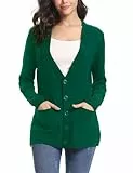 Irevial Cardigan in Maglia Donna a Maniche Lunghe Elegante Cappotto Maglione Lungo Giacca Cardigan Autunno Caldo Comoda con Tasca, Verde, XL