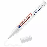 edding 750 Marcatore a Vernice Lucida, Bianco, 1 Pennarello, Punta Rotonda 2-4 Mm, Pennarello Indelebile per Vetro, Pietra, Legno, Plastica, Carta, Impermeabile, Alta Copertura