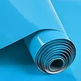 THETHO Carta da parati autoadesiva blu Carta adesiva impermeabile 40x300cm Vinili per mobili Cucina Armadio a muro Bagno