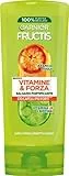 Garnier Fructis Balsamo Fortificante, Per Capelli Fragili, Anti-Rottura, Per Capelli Forti e Sani, Con Vitamina C e Biotina, Vitamine & Forza, 200 ml
