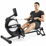 Vogatore magnetico Dripex con guida di scorrimento in alluminio, 16 livelli di resistenza regolabile, capacità di peso massima di 265 libbre per palestra domestica, app/monitor LCD (Magnetica)