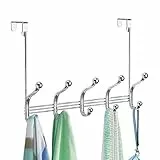 mDesign appendiabiti da ingresso, camera, cameretta, guardaroba - attaccapanni con 10 ganci - ganci appendiabiti da appendere - Colore: cromato