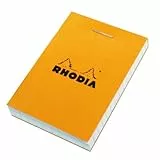 Rhodia 10200C blocco punto metallico N ° 10, A8 (5,2x7,5 cm), 80 fogli a strappo, 5x5 quadretti, carta Clairefontaine bianca 80 g/m², copertina arancione