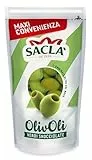 Saclà, OlivOlì, Olive Verdi Denocciolate, Ideali per Aperitivo, Insalate e per Arricchire i Tuoi Piatti, Busta, Maxi formato da 375g (170g sgocciolato), Confezione da 24 pezzi