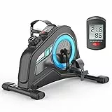 Dripex Mini Cyclette Magnetica mit 8 livelli di Resistenza Regolabile, Cyclette da seduti per terapie mit Monitor LCD, Blu Pedaliera riabilitazione per anziani