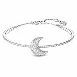 Swarovski Bracciale rigido Luna, Bianco, Placcato rodio, Medio, Cristalli, placcato rodio, Cristallo