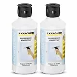 Kärcher RM 500 - 2 bottiglie di detergenti concentrato per vetri da 500 ml con K7 e panno in microfibra 40x40 cm, verde