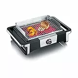 SEVERIN SENOA DigitalBOOST PG 8114 - Barbecue elettrico per interni ed esterni, con avvio rapido fino a 500 °C, con superficie SafeTouch, acciaio inox/nero, PG 8114