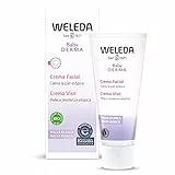 Weleda Baby Derma Crema Viso Malva Bianca, crema non profumata, nutriente e calmante. Idrata e protegge, attenuando prurito e e rossori, per pelli a tendenza atopica(1X50 ml)
