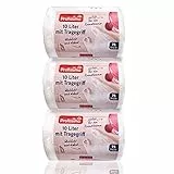 Sacchetti pattumiera piccola, con maniglia per il trasporto – 10 litri – 225 pezzi (3 x 75) – antistrappo & a tenuta di liquidi