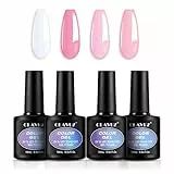 CLAVUZ Set Smalti Semipermanenti Gel per Unghie 4pzs UV LED, Kit Polish Soak Off Manicure - SET01