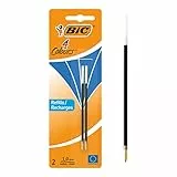 BIC 931778 - Ricarica per penna a sfera, 4 colori (indelebile, 1,0 mm, blister da 2 pezzi), blu