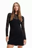 Desigual Vest_Night 2000 Black Abito Casual, Nero, L Donna