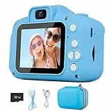 Macchina Fotografica Bambini, Regalo Giochi di Natale di Compleanno per Bambini 3-12 anni, Ragazzi e Ragazze, Fotocamera Digitale 1080p HD con Copertura Protettiva (Blu)