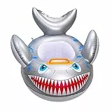 Salvagente Gonfiabile per Bambini per Piscina ITNP Squalo Cavalcabile Gonfiabile Salvagente Collo Neonato Gonfiabile con Pompa 24 * 28 cm