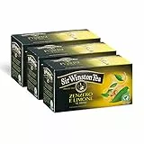 Sir Winston Tea, Tè Nero Zenzero e Limone, 60 Filtri (3 Confezioni da 20 Filtri), Gusto Aromatico e Speziato, Certificato RFA, Senza Lattosio, Glutine e Allergeni, Vegan